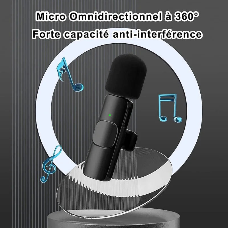 Microphone sans fil pour iPhone et Android